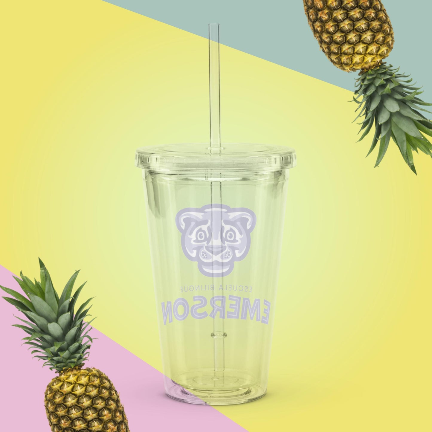 Clear plastic tumbler